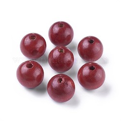 Natural Wood Beads, Round, Lead Free, Dyed, Red, 24-25mm in diameter, hole: 5mm