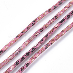 Pu Lederbänder, Nachahmung Schlangenhaut, Flamingo, 3 mm, ca. 109.36 Yard (100m)/Bündel