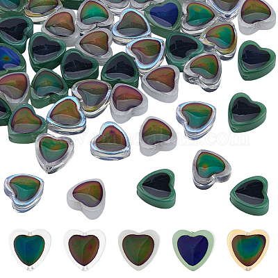 60шт 5 цвета двухцветные стеклянные бусины GLAA-HS0001-16-1