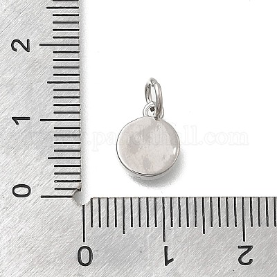 Плоские круглые подвески из латуни и натуральных ракушек KK-D431-025A-01P-1