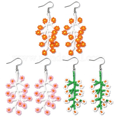 3 пара серег с подвесками ручной работы EJEW-MZ00229-1