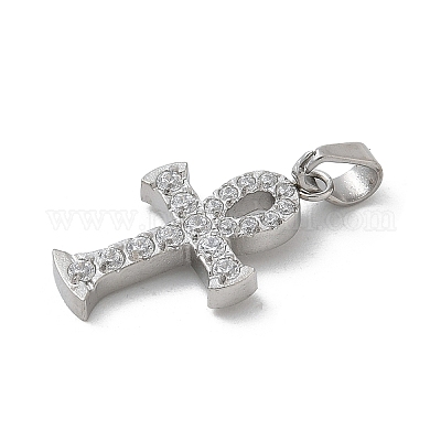 Подвески из нержавеющей стали 304 с микропаве из кубического циркония STAS-Z107-08P-03-1