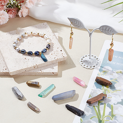 26 шт. 13-х цветные гальванизированные бусины из натурального кварцевого кристалла G-NB0005-91-1