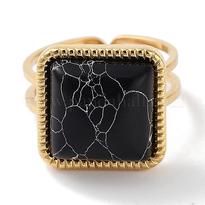 Ионное покрытие (IP) кольцо из нержавеющей стали 304 RJEW-B059-10G-01-1