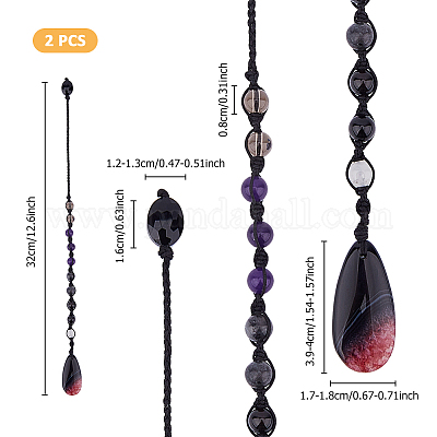 2 шт. маятники для биолокации из драгоценных камней и стекла PALLOY-FI00004-1