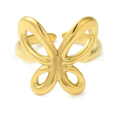 Кольца-манжеты из нержавеющей стали бабочка 304 для женщин RJEW-Z043-01I-1