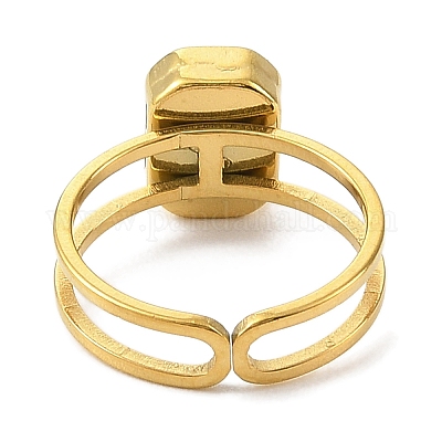 Кольца-манжеты из нержавеющей стали 304 с эмалью для женщин RJEW-F166-55G-01-1