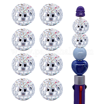 8 шт. бусины из полимерной глины со стразами RB-UN0001-20-1