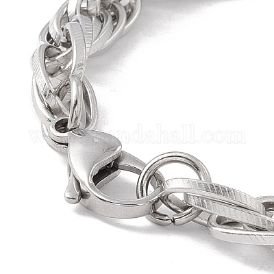 Не тускнеющий браслет из овальных звеньев из нержавеющей стали 304 для мужчин и женщин STAS-E001-05P-1