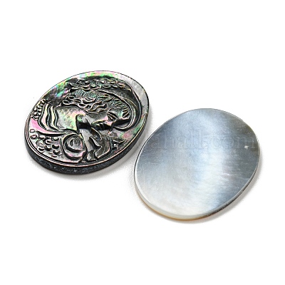 Оболочки губ натуральный черный кабошоны SHEL-D079-06-1