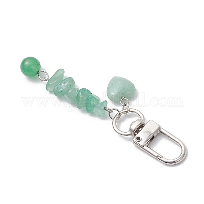 Подвеска в форме сердца из натурального зеленого авантюрина HJEW-JM03194-04-1