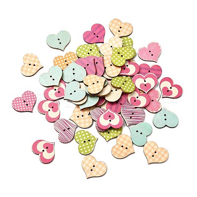 2 отверстия печатных деревянные кнопки WOOD-S037-008-1-1