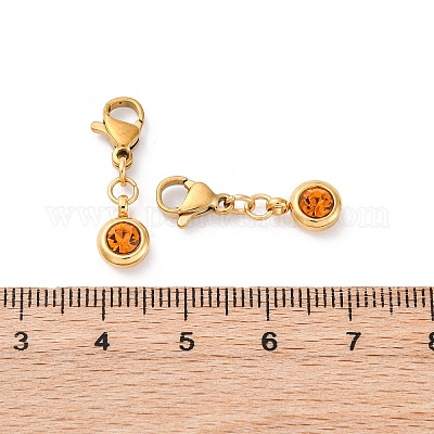 Подвески из нержавеющей стали 304 со стразами STAS-D301-24G-19-1