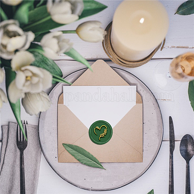 Латунная восковая печать штамп с ручкой AJEW-WH0184-0667-1