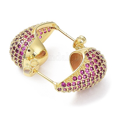 Серьги-гвоздики с кубическим цирконием EJEW-H137-01G-05-1