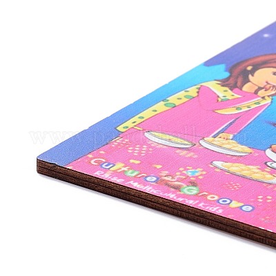 Доска плотности темы Ид деревянная настенная подвеска дверная табличка с орнаментом HJEW-C004-02B-1