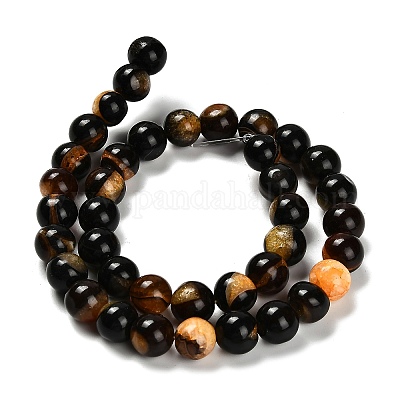 Окрашенные естественный агат бисер пряди G-G203-10C-10mm-1