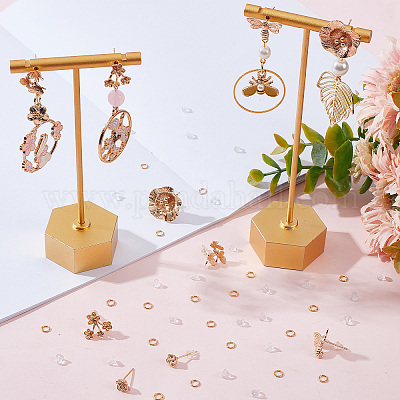 10 шт. 5 стильные латунные серьги-гвоздики KK-CN0001-88-1