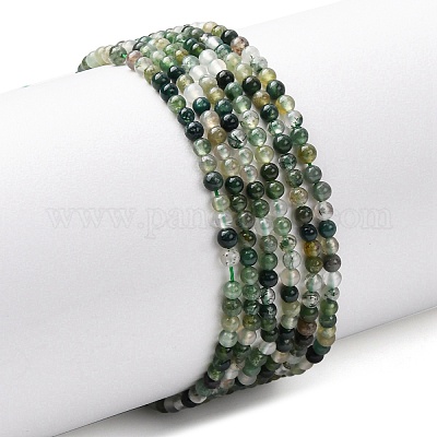 Природные моховой агат бисер нитей G-Z116-A05-2mm-1