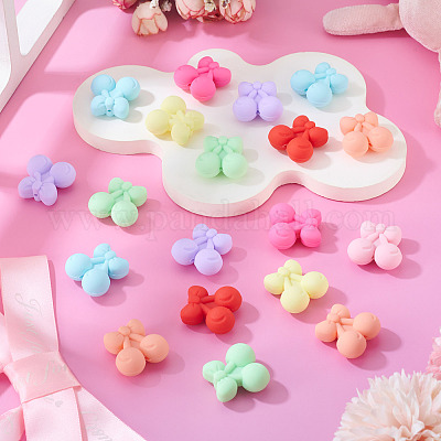 24 шт. 8 стиля вишневых экологически чистых силиконовых фокусных бусин пищевого класса&nbsp;SIL-TA0003-06-1