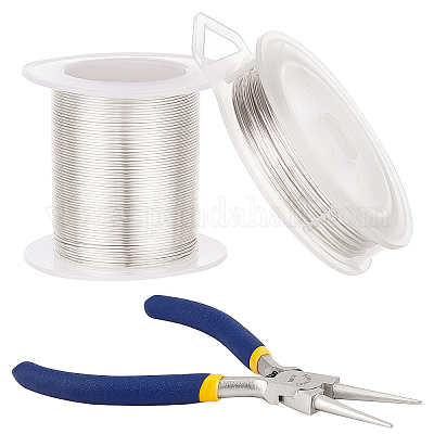 BENECREAT Copper Wire, for Wire Wrapped Jewelry Making, Silver, 20 Gauge,  0.8mm; about 30m/roll 