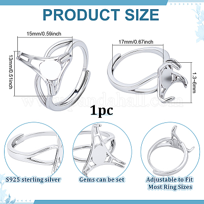 925 серебряная открытая манжета с родиевым покрытием&nbsp;STER-PH0001-35-1