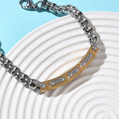 Браслеты-цепочки из нержавеющей стали 201/304 для унисекс BJEW-F522-03G-1