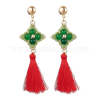 4 пара сережек-гвоздиков с драгоценными камнями EJEW-MZ00282-1