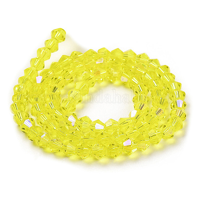 Прозрачные стеклянные бусины гальваническим пряди GLAA-F029-4mm-D21-1