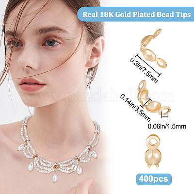 400 шт. латунные наконечники для бусин KK-BBC0004-50-1