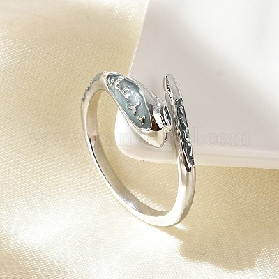 Латунные кольца-манжеты с кубическим цирконием для женщин RJEW-S401-01P-1