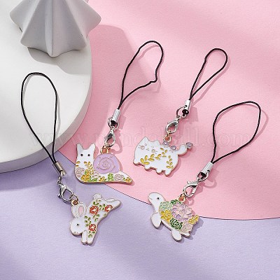 Мобильные ремешки из сплава эмали HJEW-JM01090-1