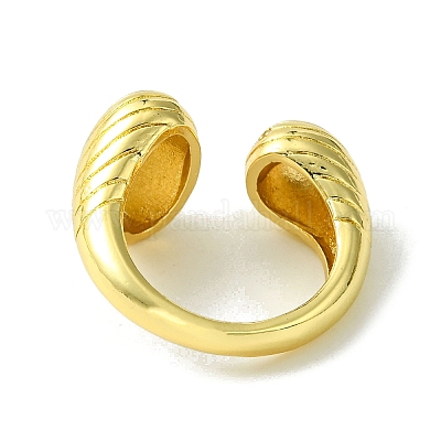 Открытые манжеты из латуни с микропаве кубический цирконий RJEW-K256-24G-1