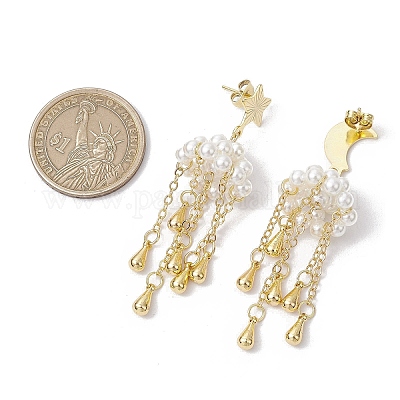 Серьги-гвоздики из латуни и нержавеющей стали EJEW-TA00621-1