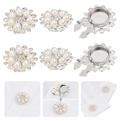 Запонки из цветочного сплава со стразами HJEW-NB00200-1