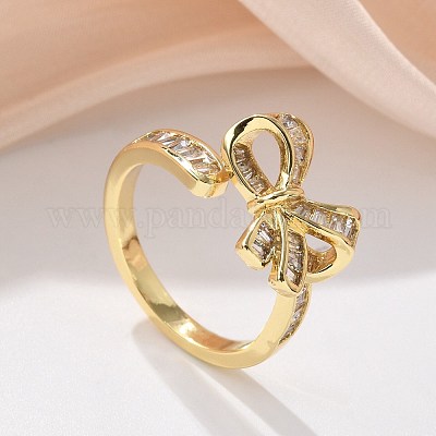 Кольца из латуни с микропаве RJEW-C120-27A-G-1