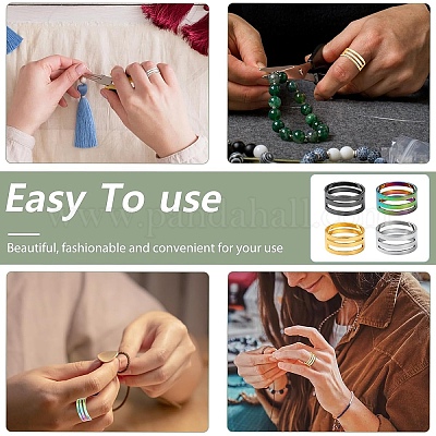 4шт 4 цвета латунные кольца RJEW-YW0001-05-1