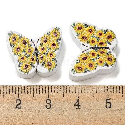 Perles en bois imprimées&nbsp;WOOD-G022-28D-08-1