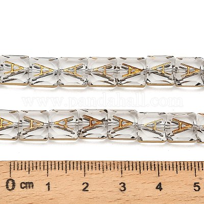 Стеклянные бусины с гальваническим покрытием  EGLA-P066-04A-G01-1