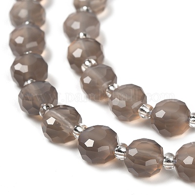 Серые натуральные бусины из агата  G-B153-B01-1