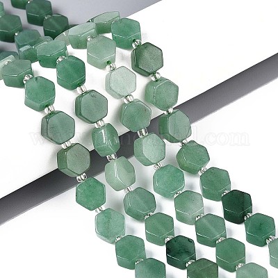Естественный зеленый авантюрин бисер нитей G-P534-A17-01-1