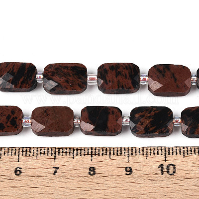 Натурального красного дерева обсидиана бисер нитей G-T139-74-1