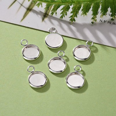 201 оправа для подвески из нержавеющей стали в форме кабошона STAS-F191-14S-A-1