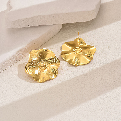 Преувеличенные серьги-гвоздики из латуни в виде цветка лотоса CA7944-1