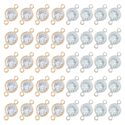 40 шт. 2-х цветное кубическое циркониевое звено ZIRC-FH0001-50-1