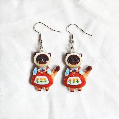 Boucles d'oreilles pendantes en acrylique pour Pâques&nbsp;FS-WG38FCF-06-1