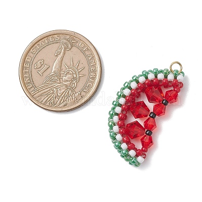 Подвески в виде арбуза из стеклянных бусинок Toho PALLOY-MZ01124-1