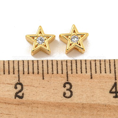 Латунные микропаве из прозрачного кубического циркония KK-B096-22G-1