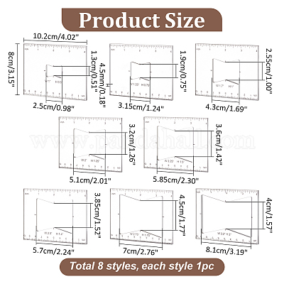 Прозрачные акриловые шаблоны AJEW-WH0475-52B-1