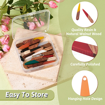 26шт 3 стильные подвески из смолы и орехового дерева RESI-BT0001-04-1